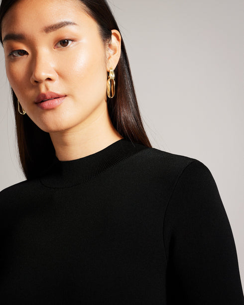 JULYIET-Dresses-Off The Shoulder Long Sleeved Knit Dress- Ted Baker Romania
